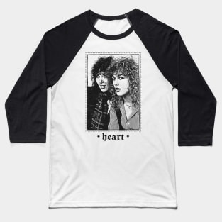 Heart / 80s Styled Faded Vintage Look Baseball T-Shirt